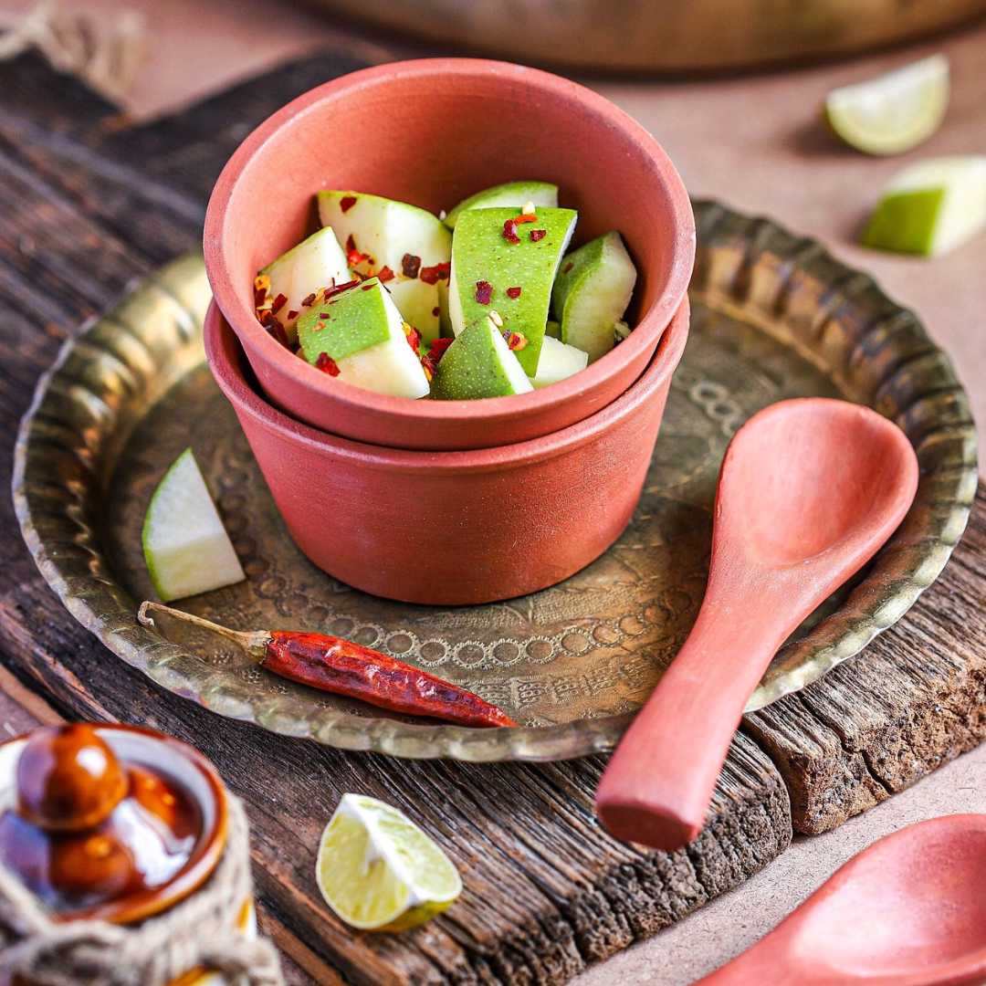 Terracotta Dessert Bowl Set | Handmade Terracotta Desert Bowl with spoon