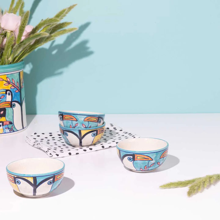 Toucan-Inspired Dinnerware Set | Toucan Ceramic Dinner Set - 12pcs
