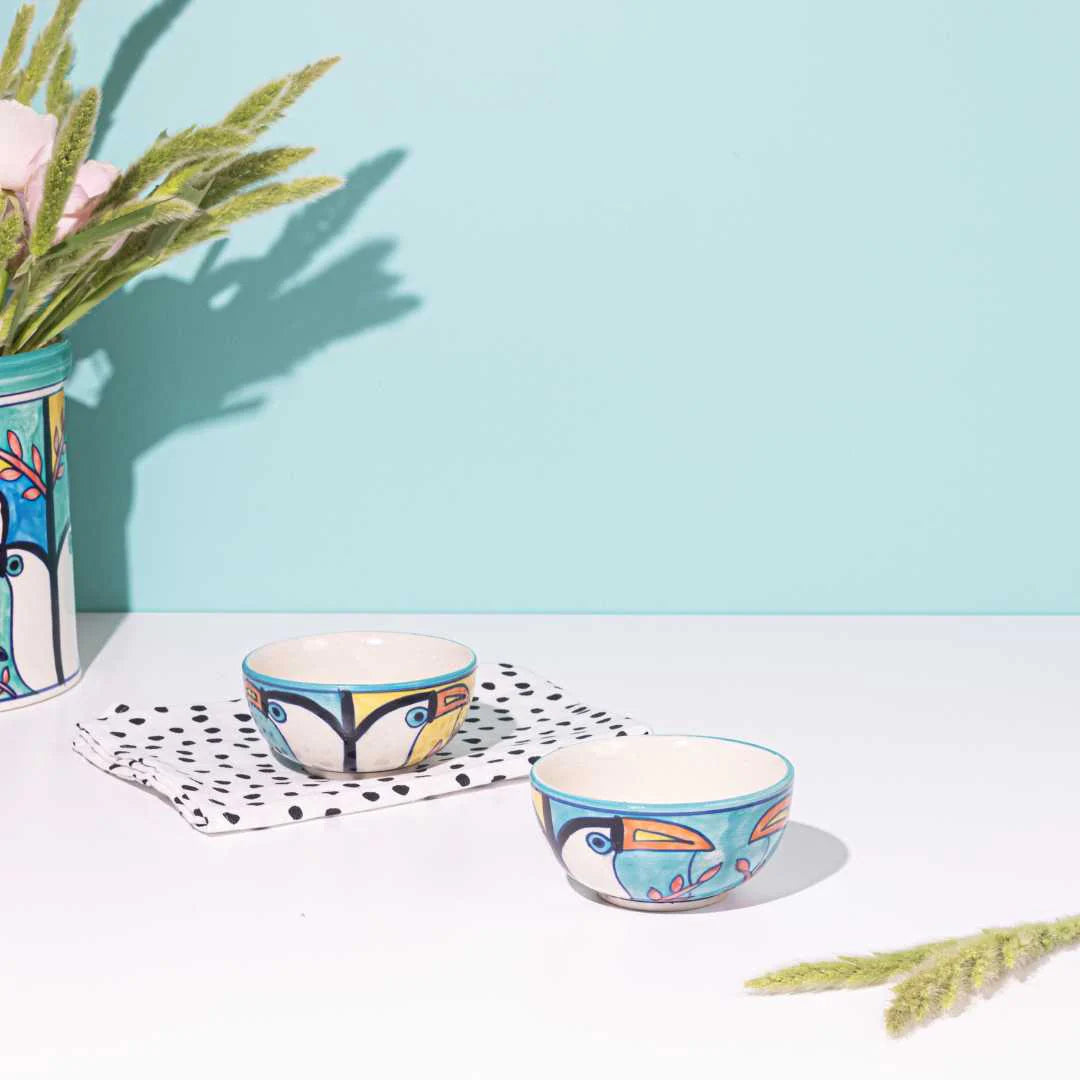 Hand-Painted Toucan Dinnerware | Toucan Ceramic Dinner Set for 2 - 8pcs
