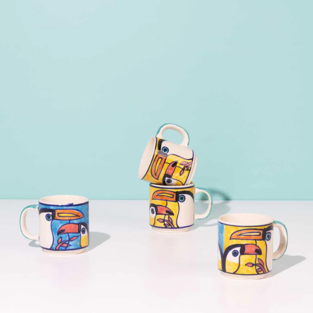 Ceramic Coffee Mugs | Exclusive Toucan Ceramic Small Coffee Mugs