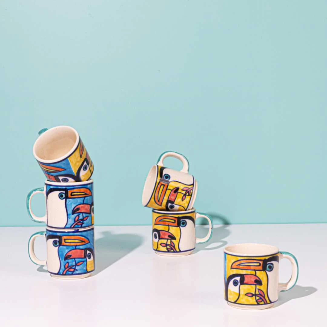 Ceramic Coffee Mugs | Exclusive Toucan Ceramic Small Coffee Mugs
