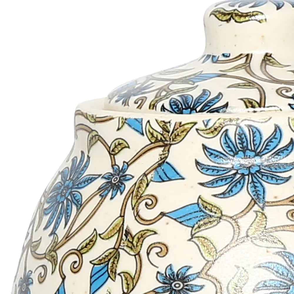 6-Piece Ceramic Tea Set with Floral Design | Handmade 6" Floral Ceramic Tea Set of 11Pcs