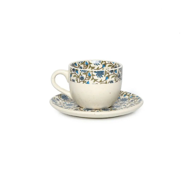 6-Piece Ceramic Tea Set with Floral Design | Handmade 6" Floral Ceramic Tea Set of 11Pcs
