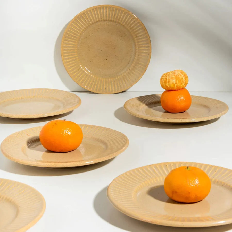 Handmade Peach Ceramic Salad Plate Set | Handmade Ceramic Salad Plate Set - Peach