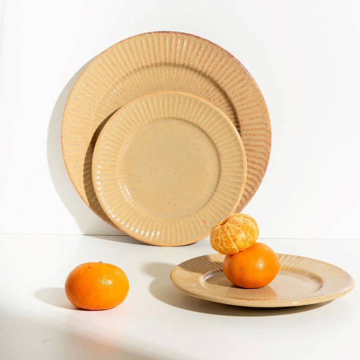 Eco-Friendly Microwave Safe Ceramic Salad Plate | Handmade Ceramic Salad Plate - Peach