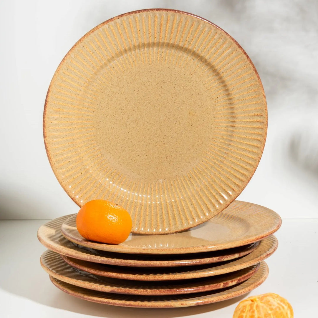 Ceramic Dinner Set for 4 People | Gold Rimmed Exclusive Ceramics Dinner Set of 10pcs
