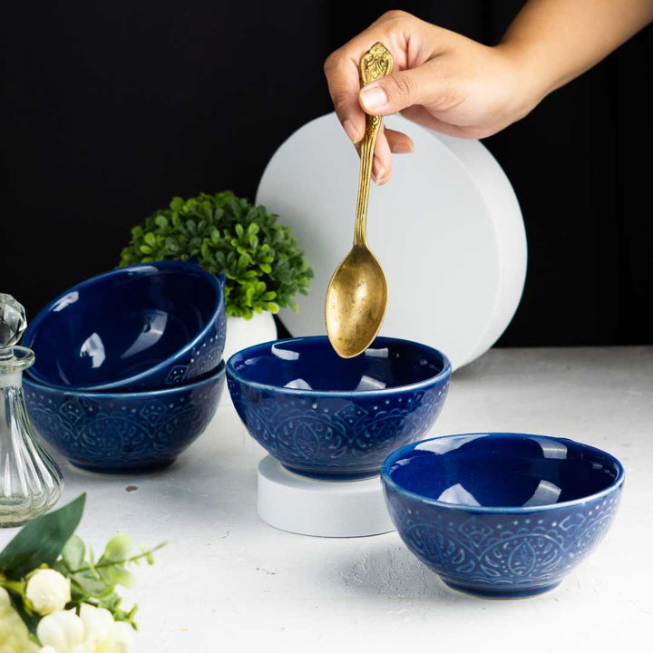 Green Ceramic Dinner Set | Exclusive Ceramic Dinner Set of 8 Pcs - Blue