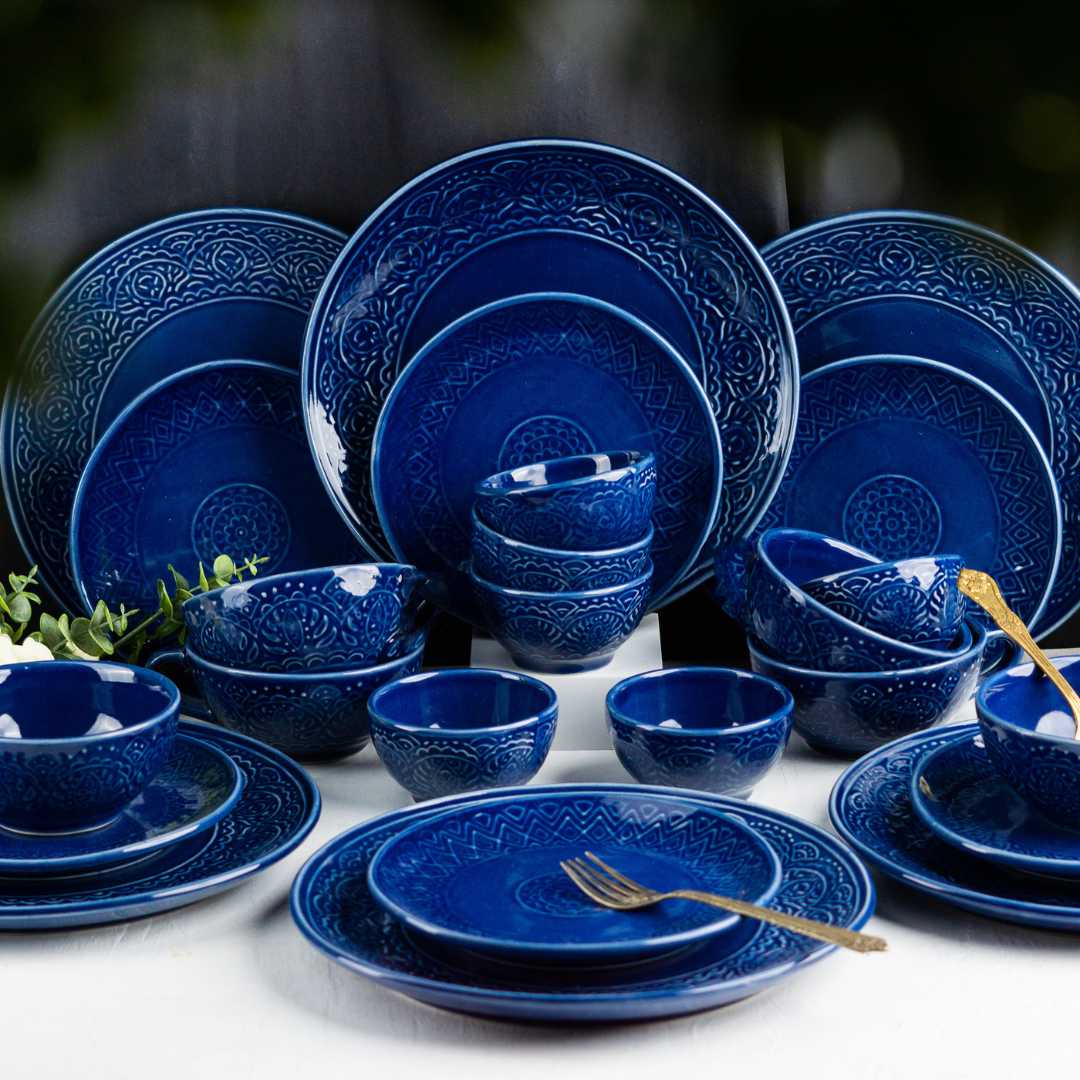 Sea-Inspired Dinnerware Set for 4 | Exclusive Venice Dinner Set of 10 Pcs - Blue