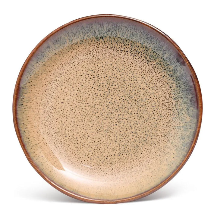Handmade Ceramic Salad Plate Set | Handmade Ceramic Quarter Salad Plate Set - Brown
