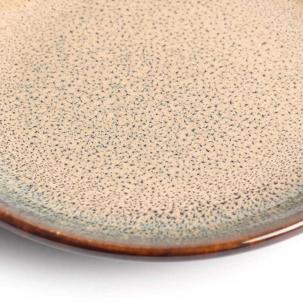 Handmade Ceramic Salad Plate Set | Handmade Ceramic Quarter Salad Plate Set - Brown