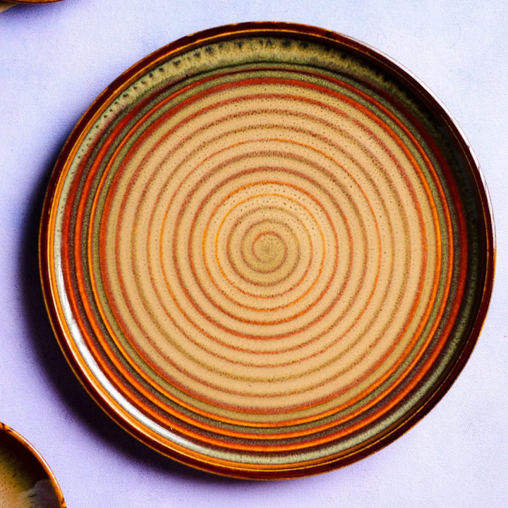 Handmade Ceramic Dinner Plate Set | Handmade Raised Rim Ceramic Dinner Plate Set of 4
