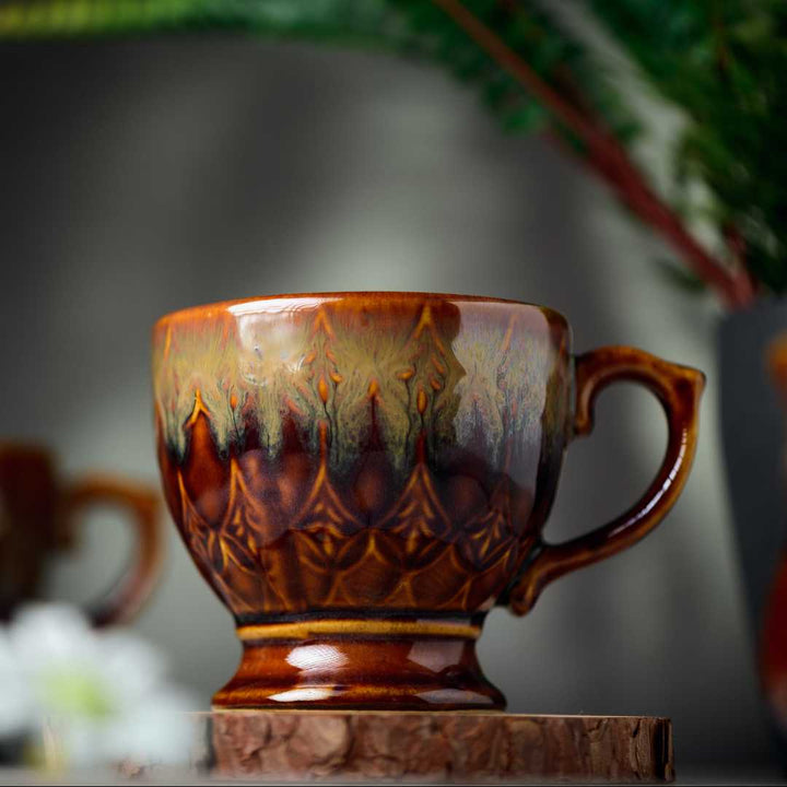 Ceramic Mugs | Vintage Wood Style Ceramic Mugs