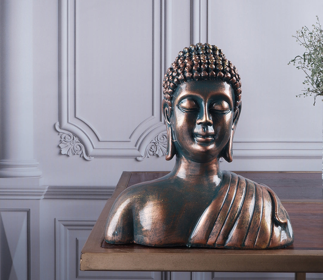 Serene Black Polyresin Sculpture with Antiqued Finish