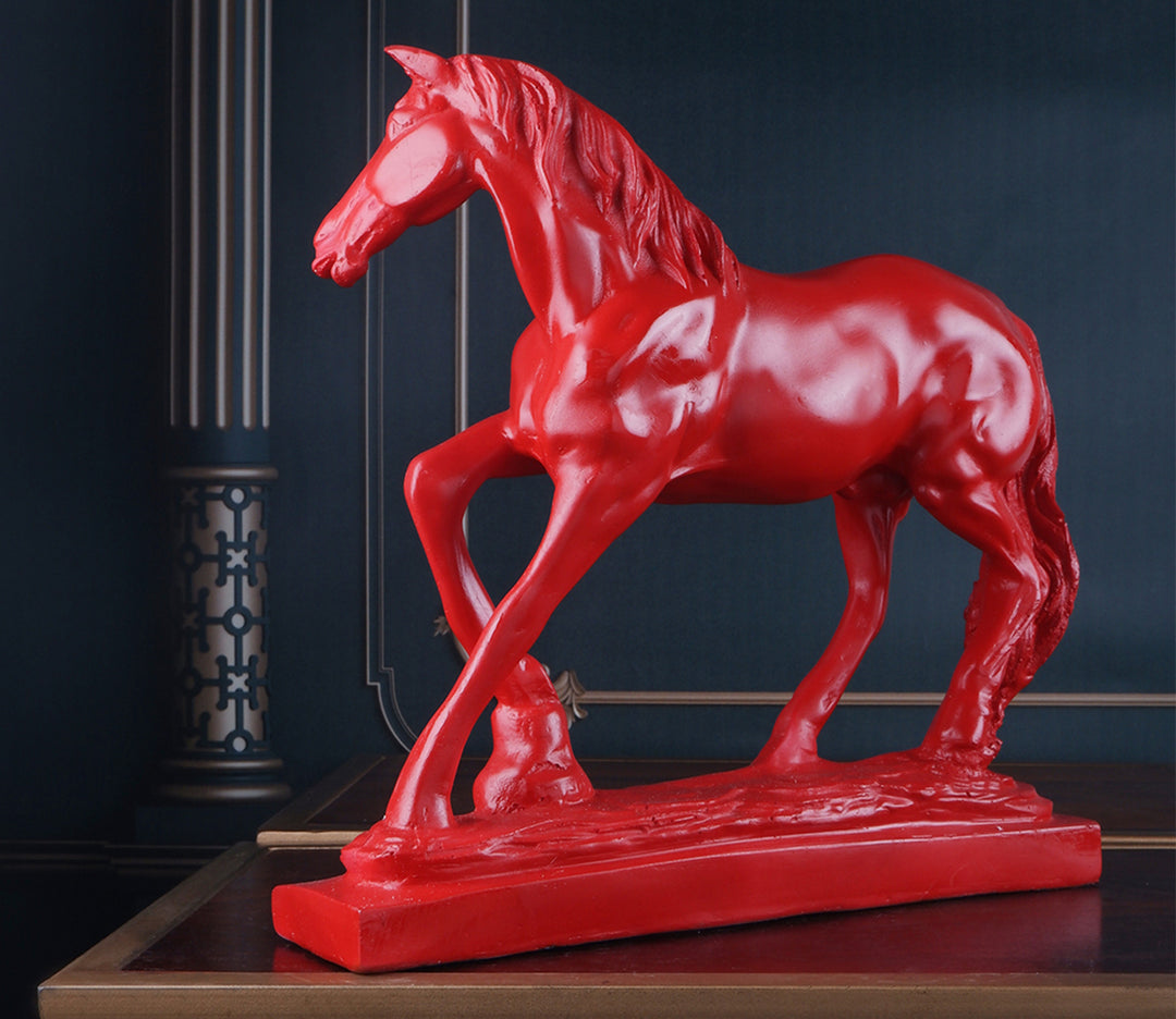 Red Running Horse Statue for Feng Shui | Feng Shui Red Running Horse Statue