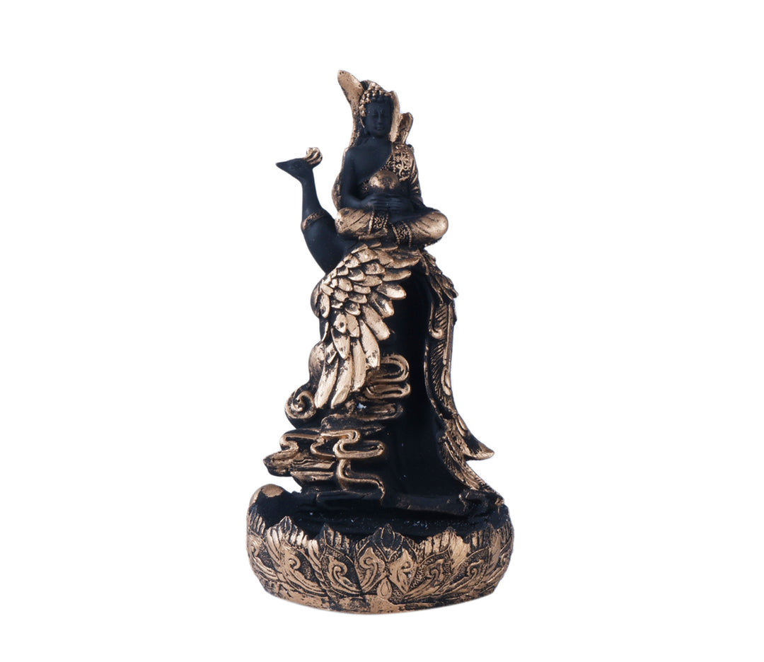 Captivating Black Polyresin Buddha Figurine