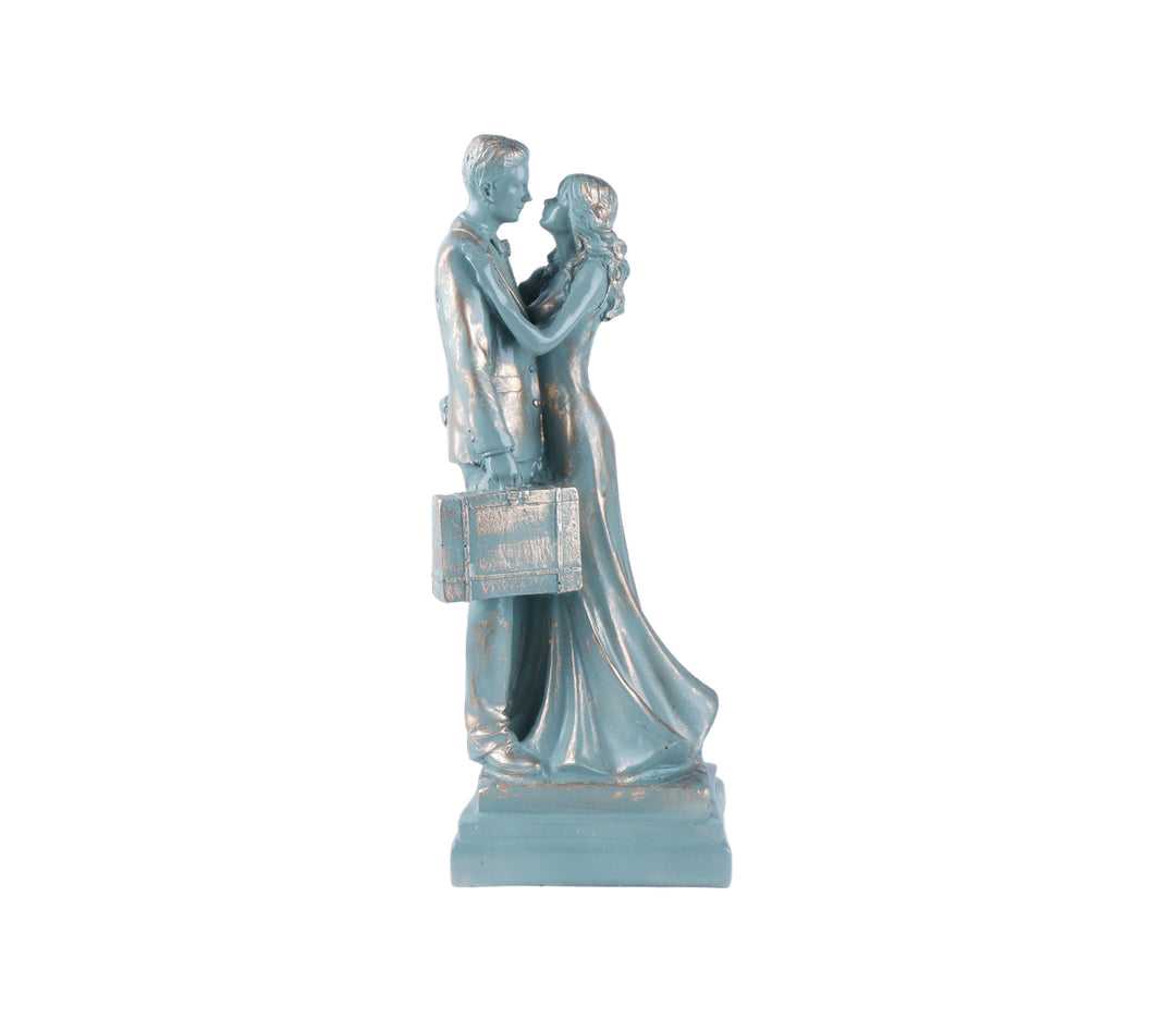 Blue Polyresin Couple Figurine | Blue Polyresin Superior Couple Figurine