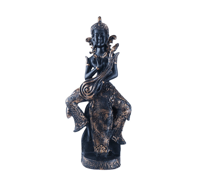 Modern Black Polyresin Statue