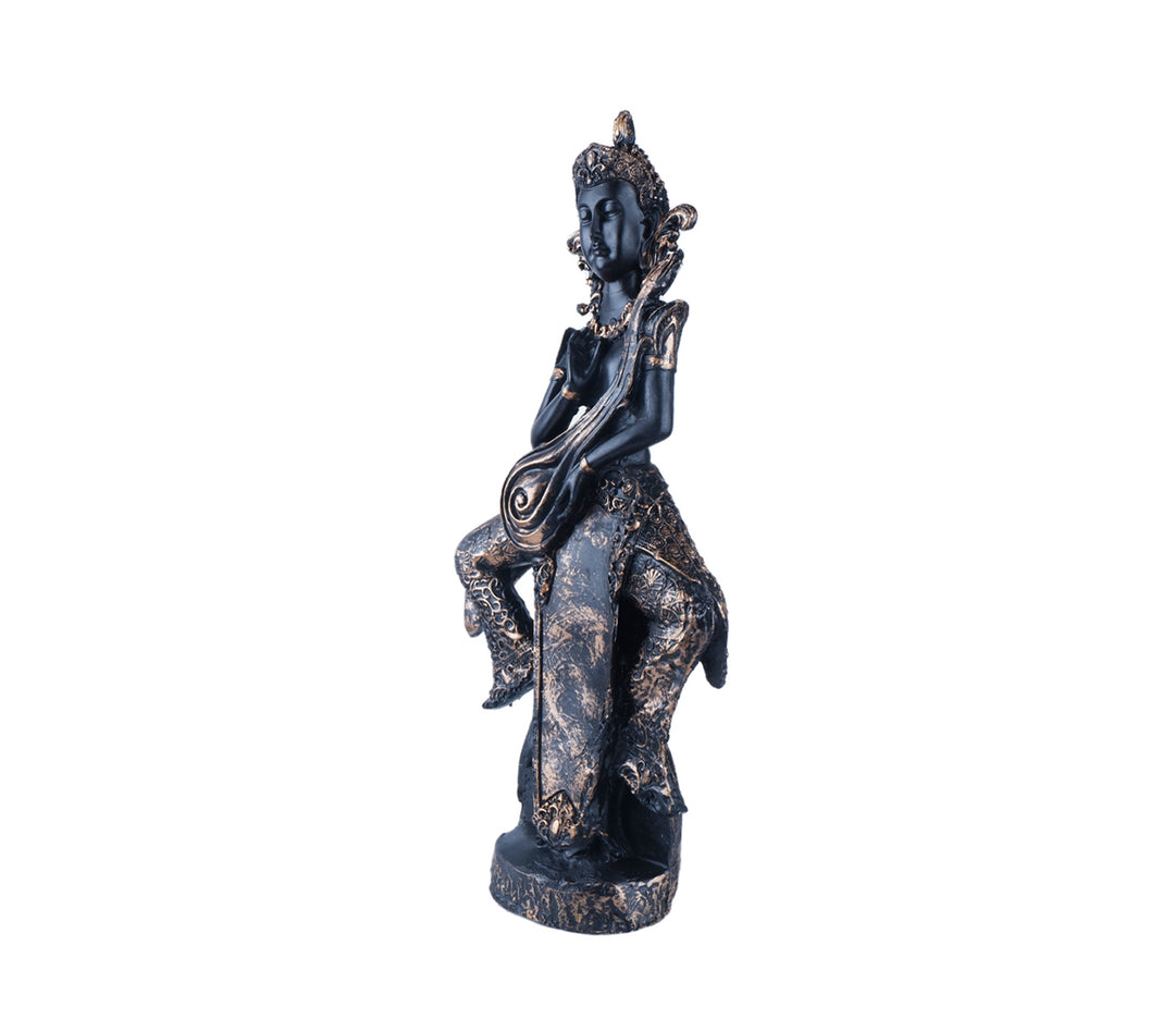 Modern Black Polyresin Statue