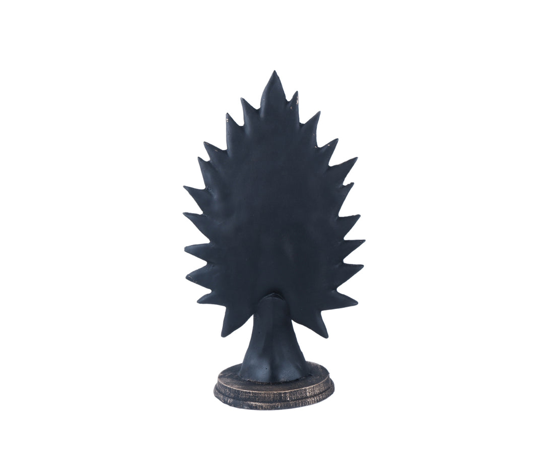 Elegant Black Polyresin Buddha Figurine