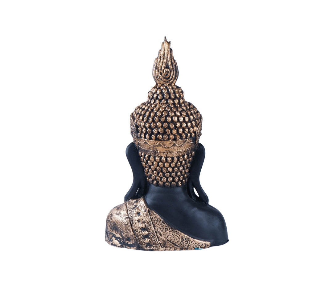 Serene Black Polyresin Buddha Figurine
