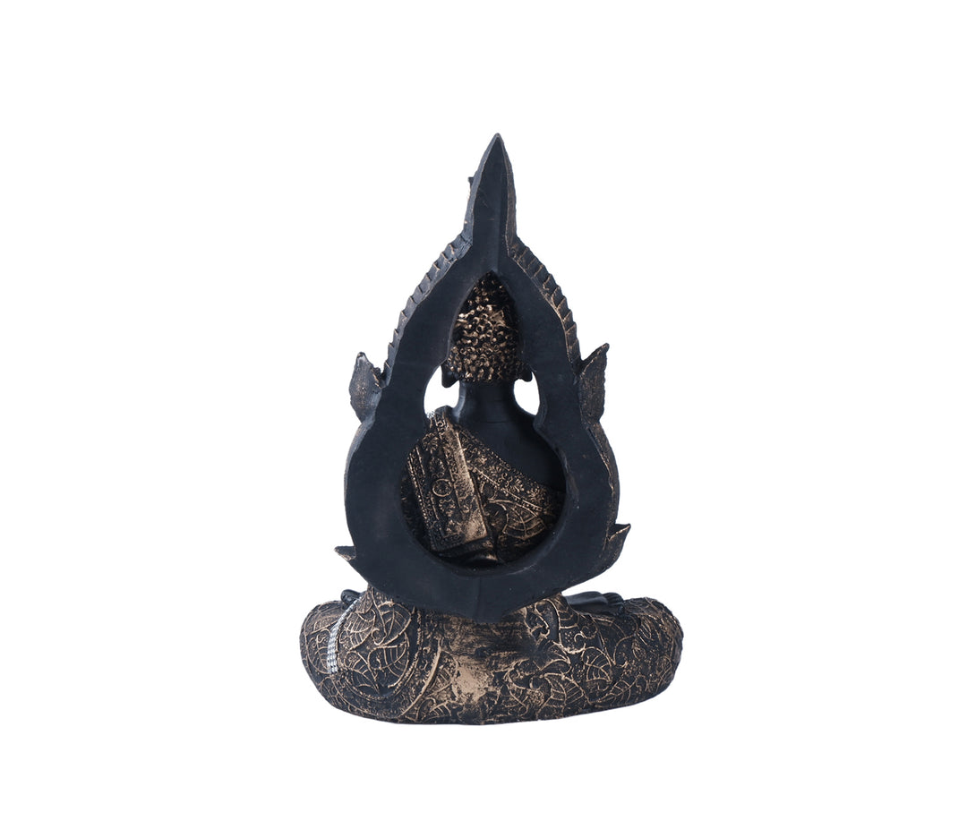 Black Polyresin Namaste Buddha Figurine