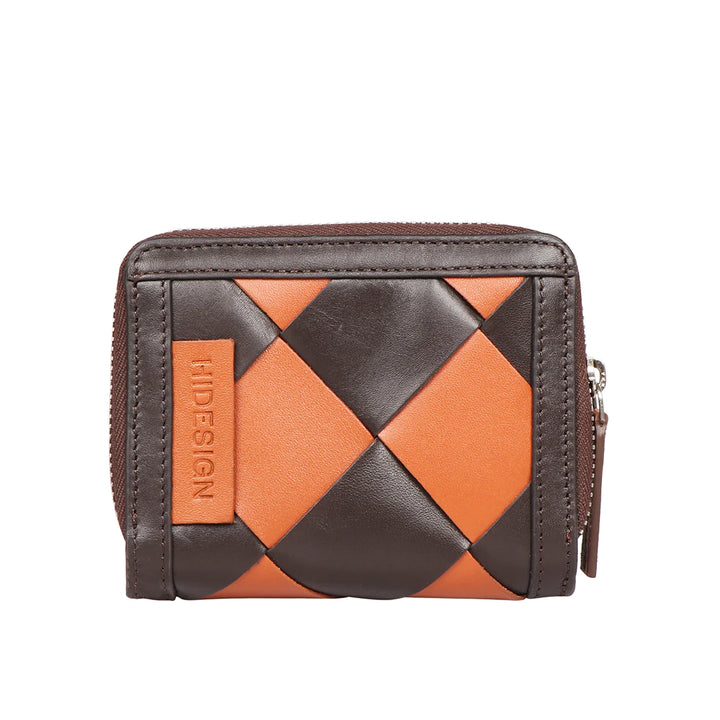 Checkerboard Leather Bi-Fold Wallet | Chic Checkerboard Bi-Fold Wallet