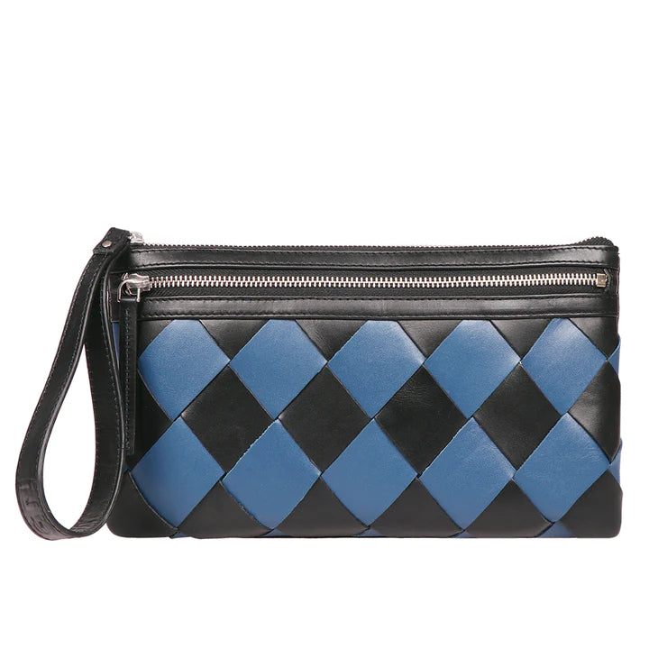 Checkerboard Leather Weave Clutch | Checkerboard Weave Clutch