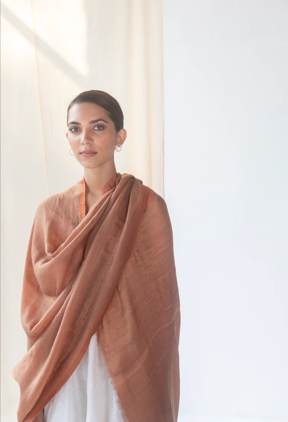 Orange Cashmere Shawl | Sukoon Handwoven Cashmere Shawl - Orange