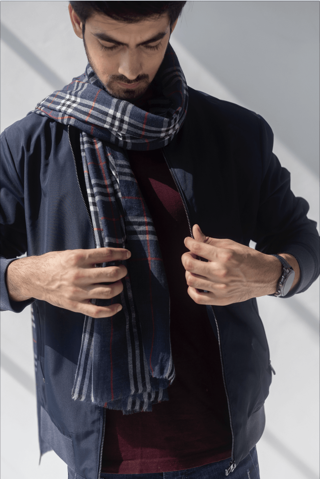 Dark Blue Cashmere Stole - Handwoven Comfort and Style | Echor Soft Cashmere Stole - Dark Blue