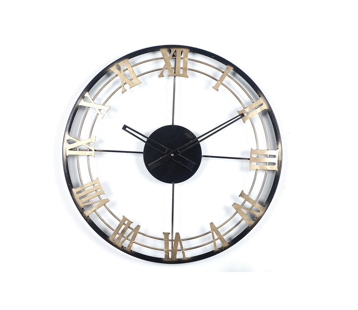 Black and Gold Roman Numeral Wall Clock