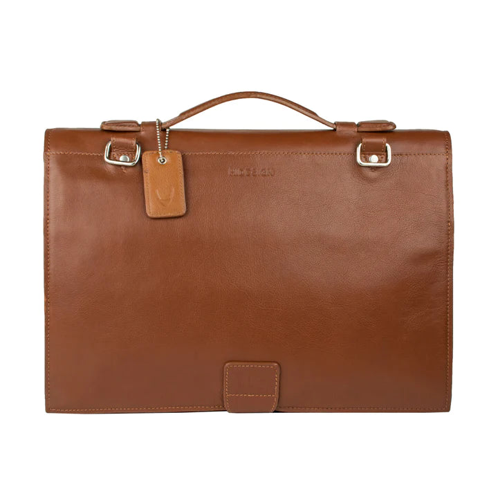Tan Briefcase | Sophisticated Slim Portfolio Briefcase