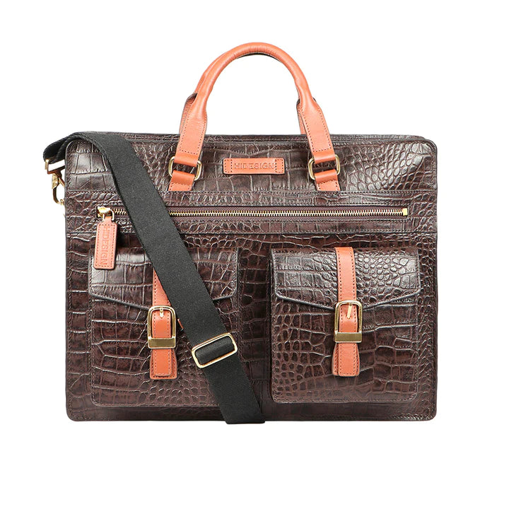Brown Briefcase | Brown Crocodile Leather Men's Briefcase