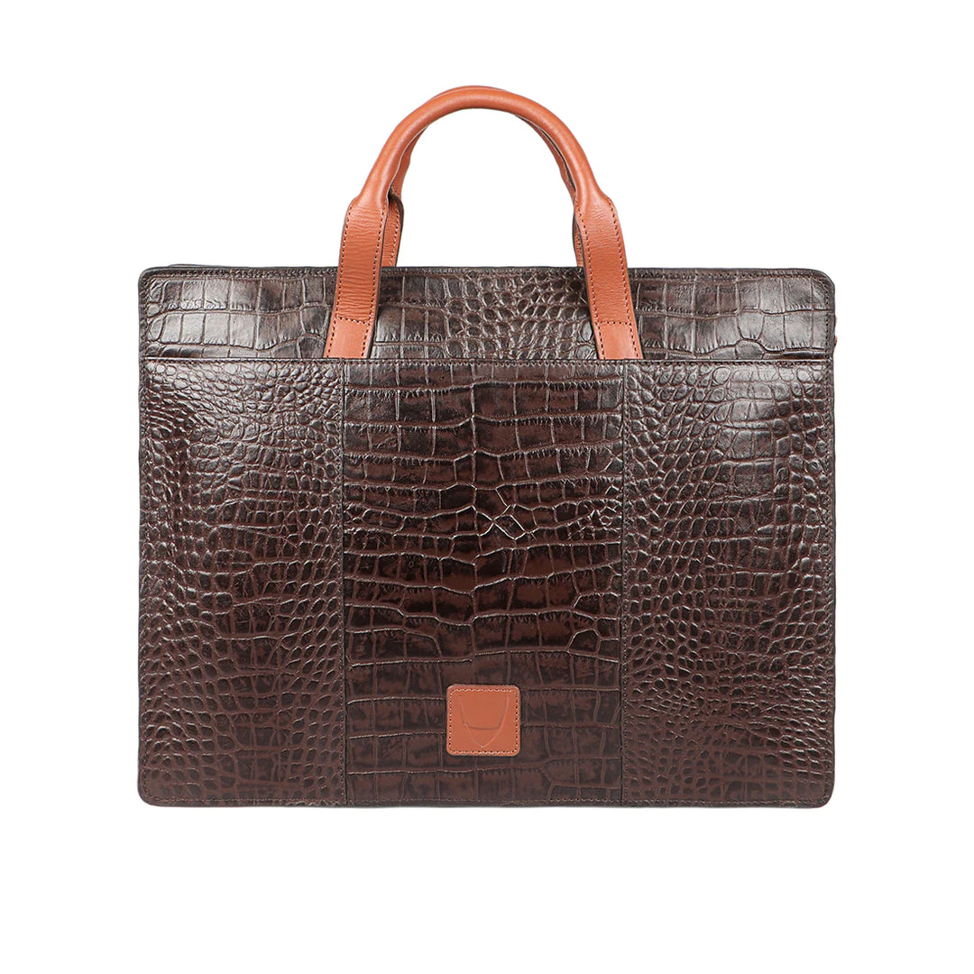 Brown Briefcase | Brown Crocodile Leather Men's Briefcase