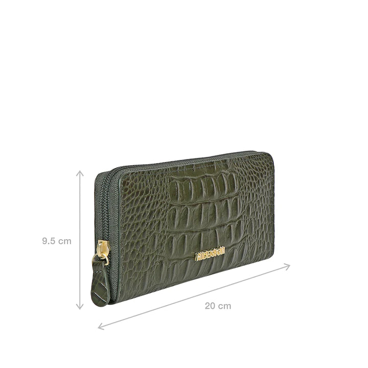 Green Leather Zip Around Wallet | Regal Edge Zip Around Wallet