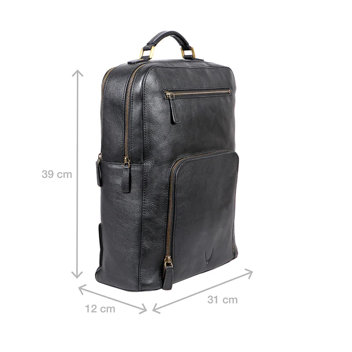 Handcrafted Black Leather Backpack, 2 Compartments | Artisanal Inspiration Backpack