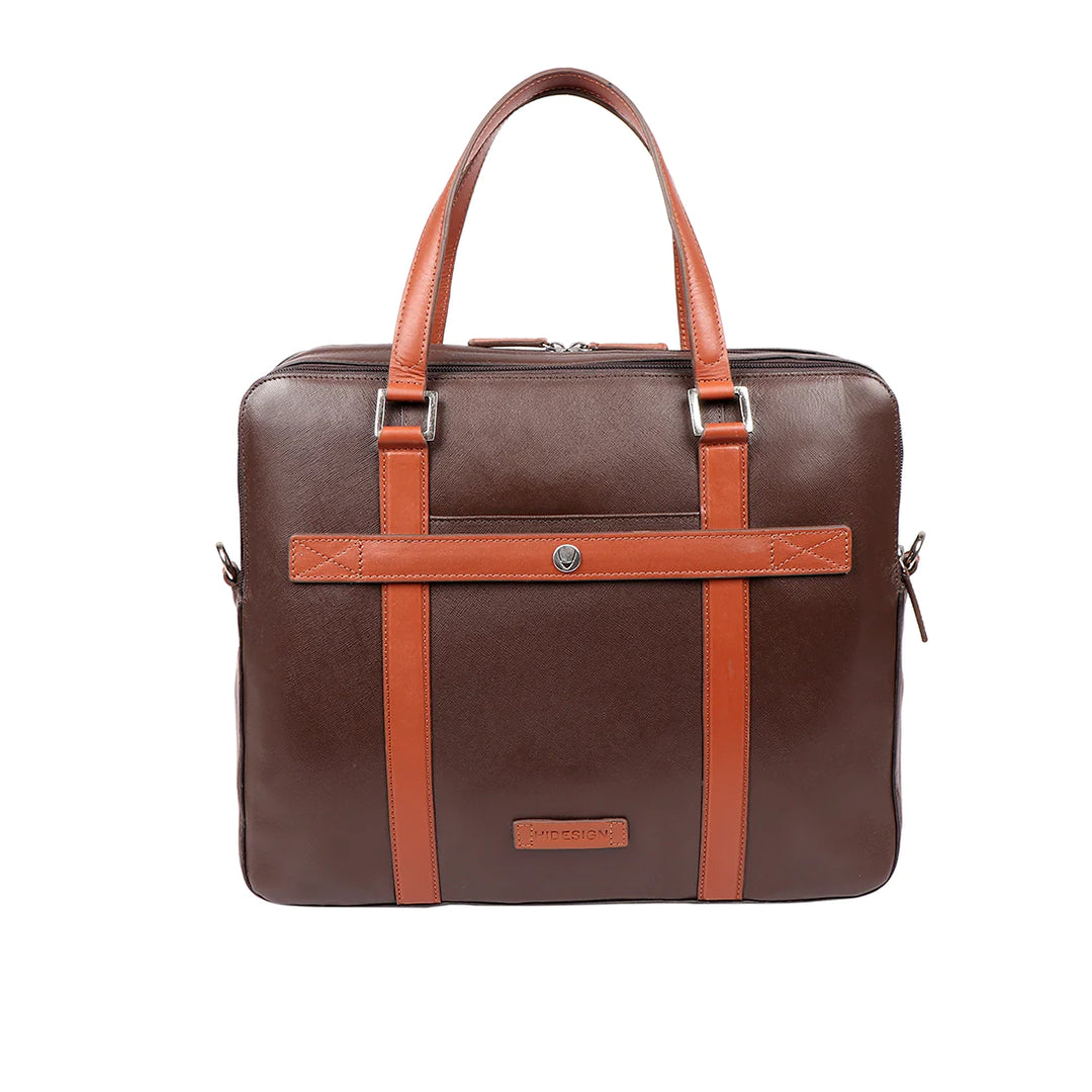 Brown Leather Briefcase, Detachable Strap | Men's Leather Briefcase