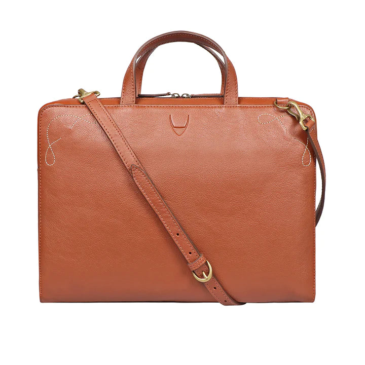 Classic Tan Leather Briefcase, Solid Brass Fittings | Executive Class Briefcase
