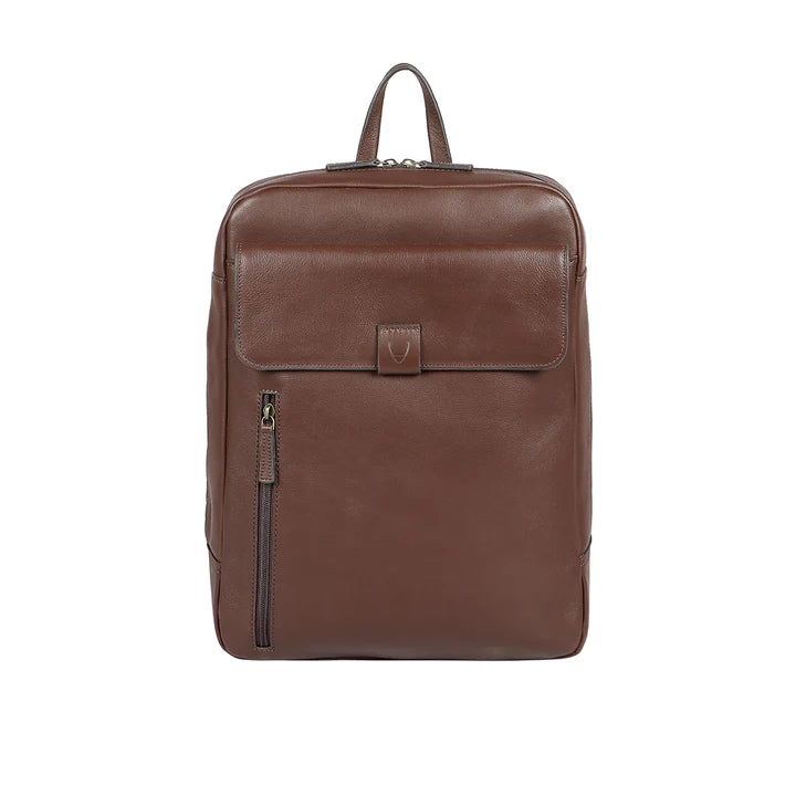 Brown Leather Urban Backpack, Multiple Compartments | Urban Voyager Backpack