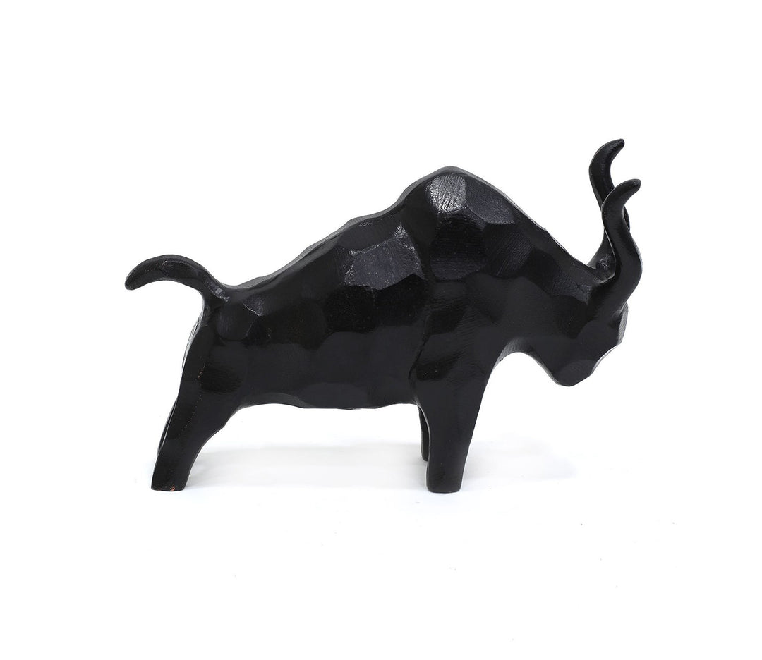 Black Antique Aluminium Bull Sculpture | Black Colour Antique Aluminium Bull Sclupture