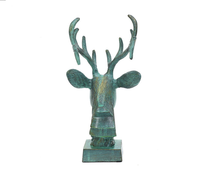Teal Aluminium Deer Sculpture | Teal Colour Aluminium Deer Sclupture