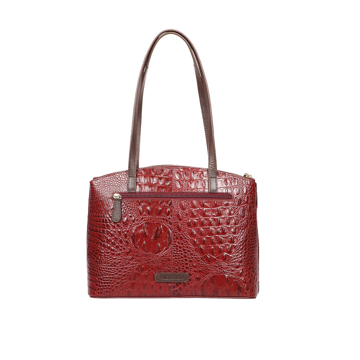 Marsala Leather Tote Bag | Casual Chic Baby Croco Tote Bag