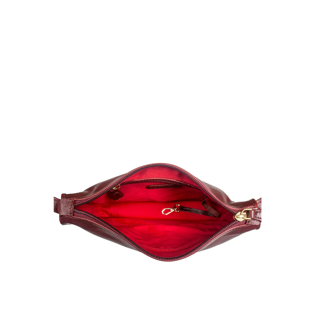 Red Leather Sling Bag | East Indian Charm Red Sling Bag