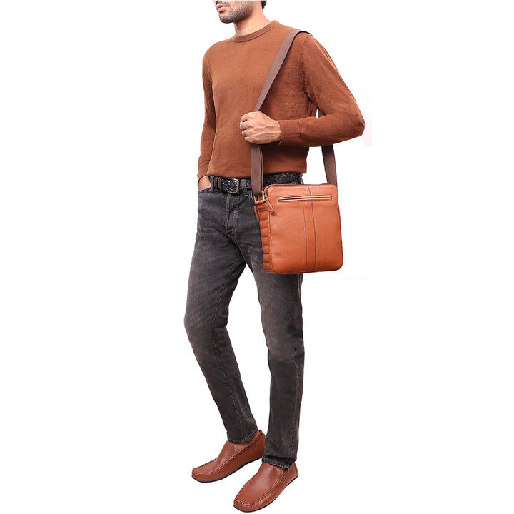 Quilted Leather Crossbody Bag for Men | Urban Quilted Men's Crossbody Bag