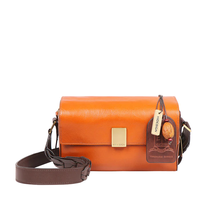 Tangerine Leather Shoulder Bag | Tangerine Elegance Shoulder Bag