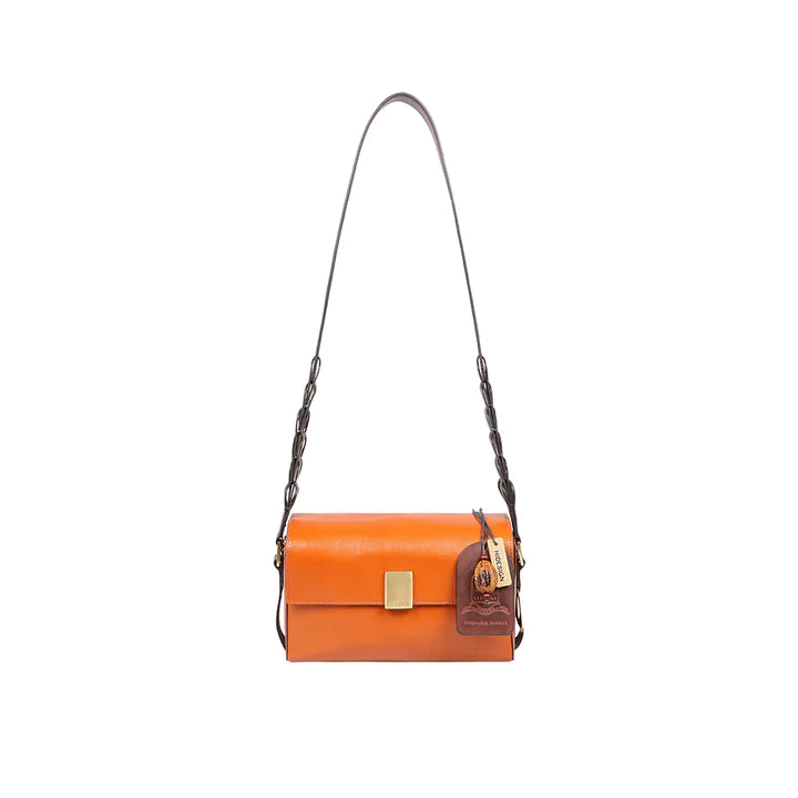 Tangerine Leather Shoulder Bag | Tangerine Elegance Shoulder Bag