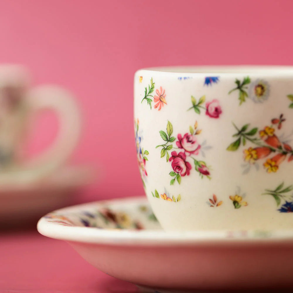 Floral Ceramic Teaset For Home | Exclusive Floral Ceramic Tea Set of 15 pcs - Beige