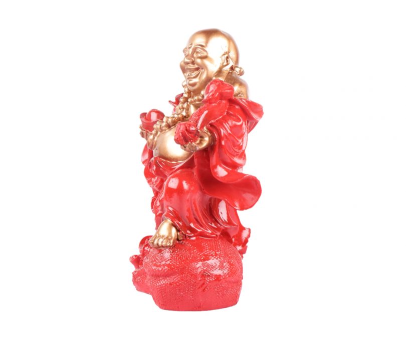 Auspicious Polyresin Laughing Buddha | Auspicious Polyresin Laughing Buddha Art Figurine (Red)