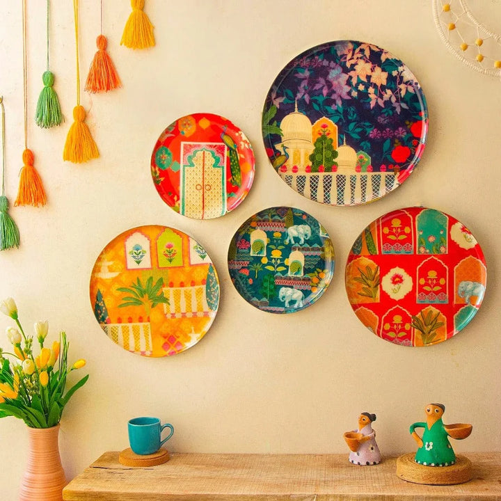 High-Quality Digital Print Wall Plates Set | Exclusive Wall Plates Set of 5