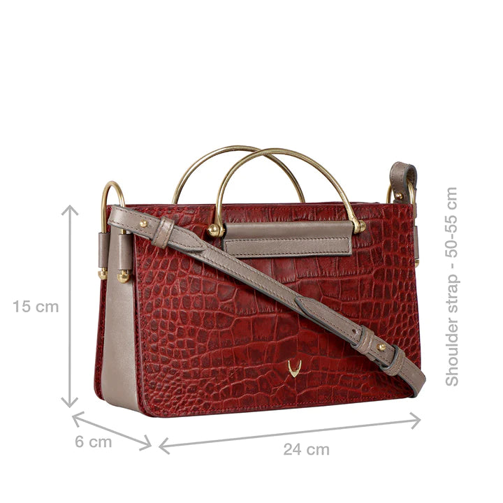 Marsala Leather Sling Bag | Exquisite Msla Met Croco Reg Sling Bag