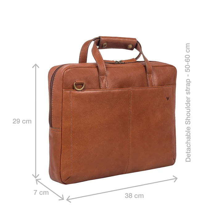 Leather Tan Briefcase | Executive Goat Leather Work Briefcase